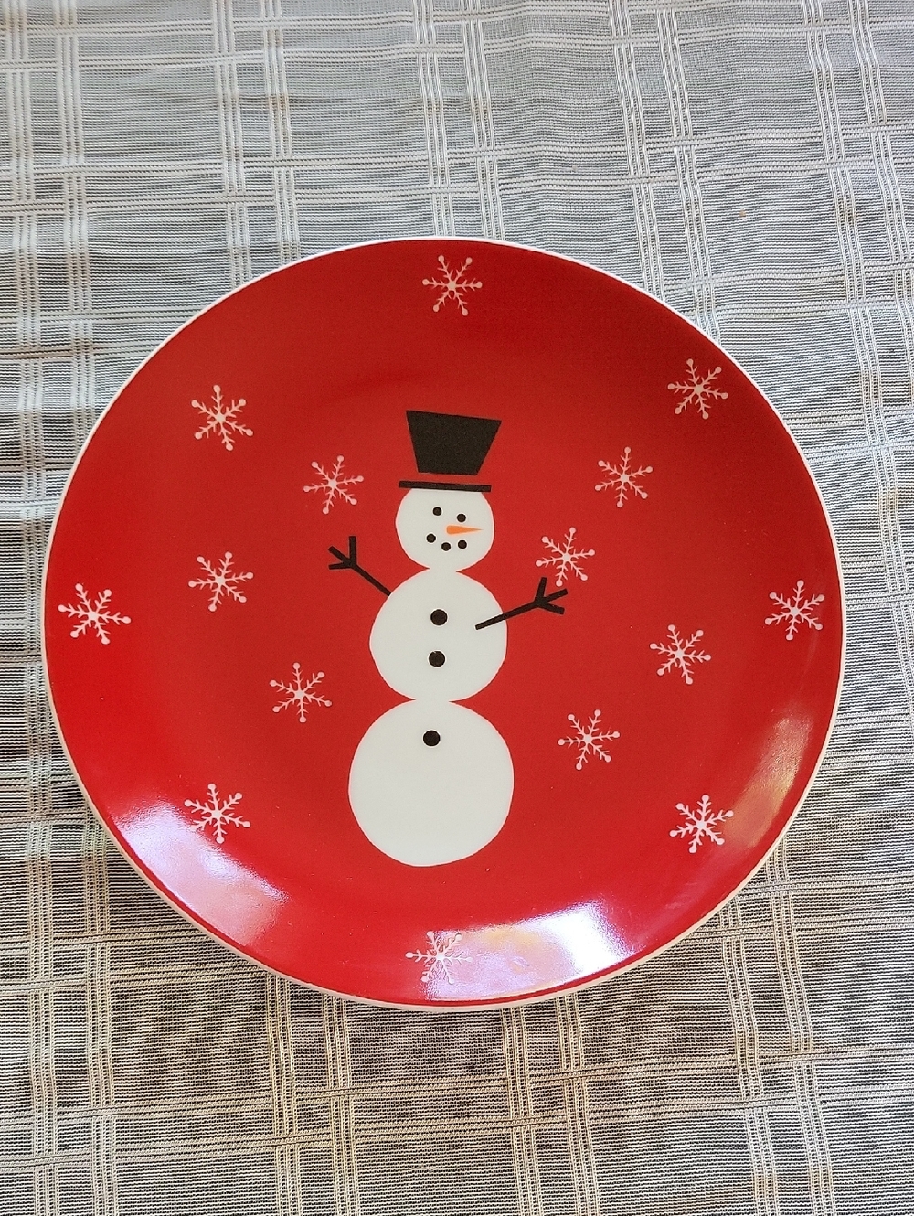 Crate & Barrel Snowman Plate